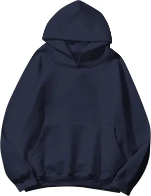 SAFRISIOR Oversized Hoodies for Women and Men Couples Fleece Basic Solid Hooded Sweatshirt Pullover Jackets