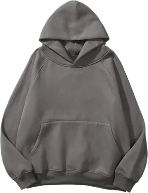 SAFRISIOR Oversized Hoodies for Women and Men Couples Fleece Basic Solid Hooded Sweatshirt Pullover Jackets