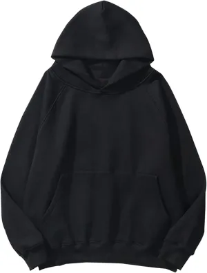 SAFRISIOR Oversized Hoodies for Women and Men Couples Fleece Basic Solid Hooded Sweatshirt Pullover Jackets