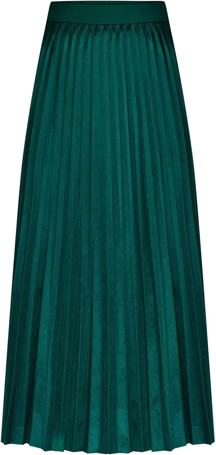 Satin Skirts for Women Silk Soft Smooth Skirt Solid Color Ruched Comfort Skirt Flowy Swing Stretch Skirts