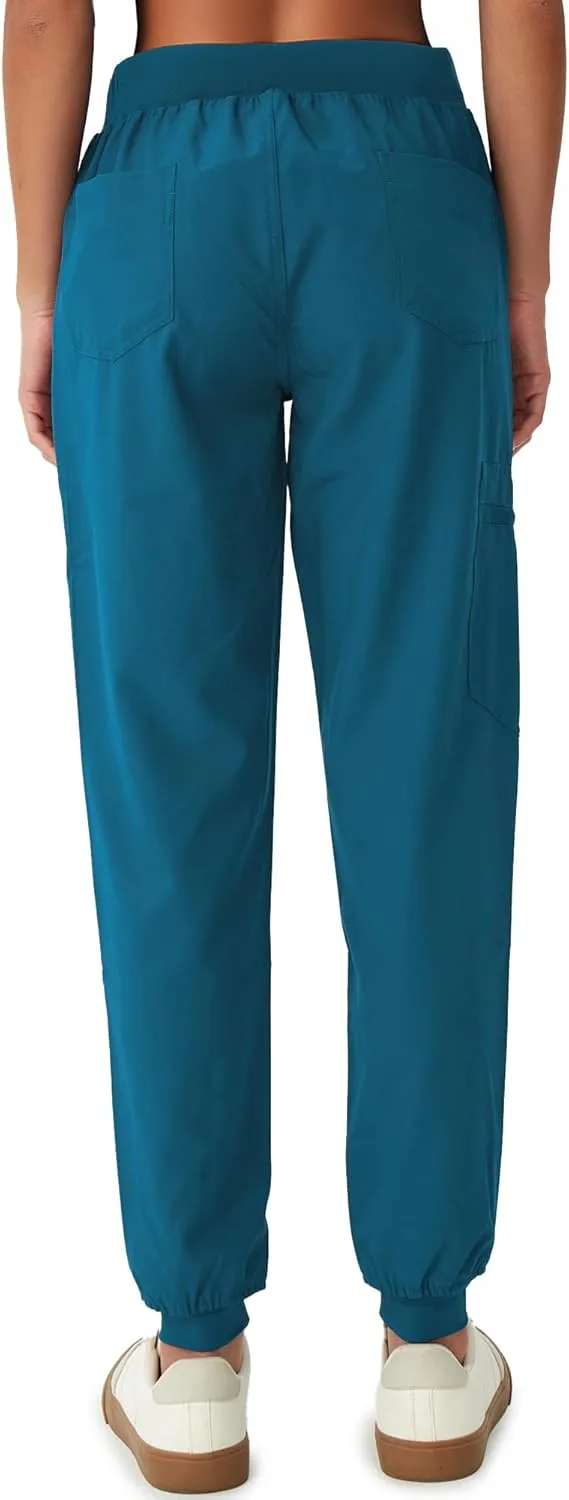 Scrubs for Women, Stretchy Yoga Pants with 5 Pockets, Cargo Jogger Scrub Pants for Women