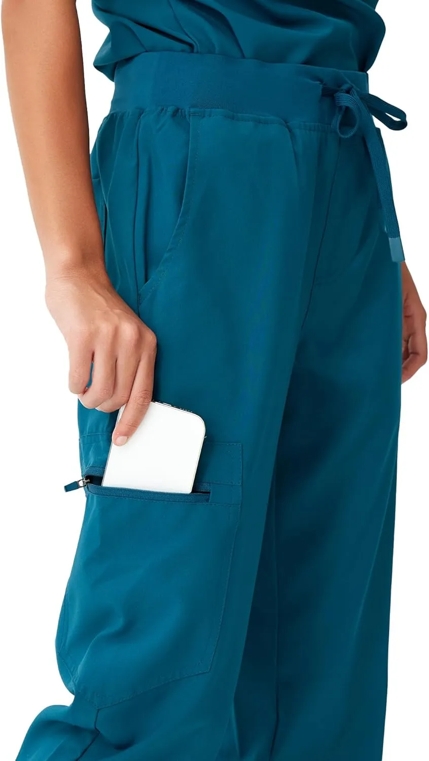 Scrubs for Women, Stretchy Yoga Pants with 5 Pockets, Cargo Jogger Scrub Pants for Women