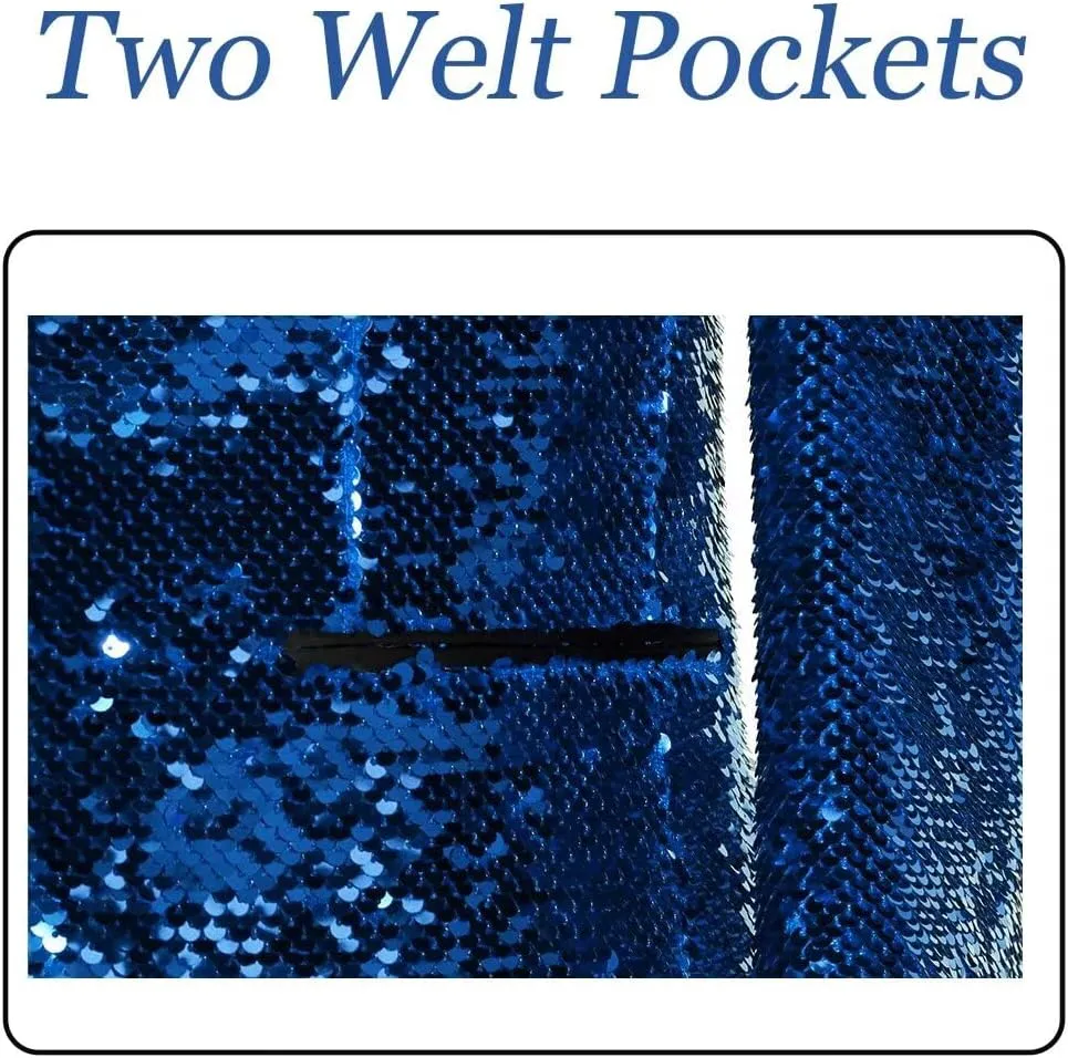 Sequin Blazer for Men Shiny Suit Jackets for Prom Party Banquet Shawl Collar Mens Tuxedo Coats