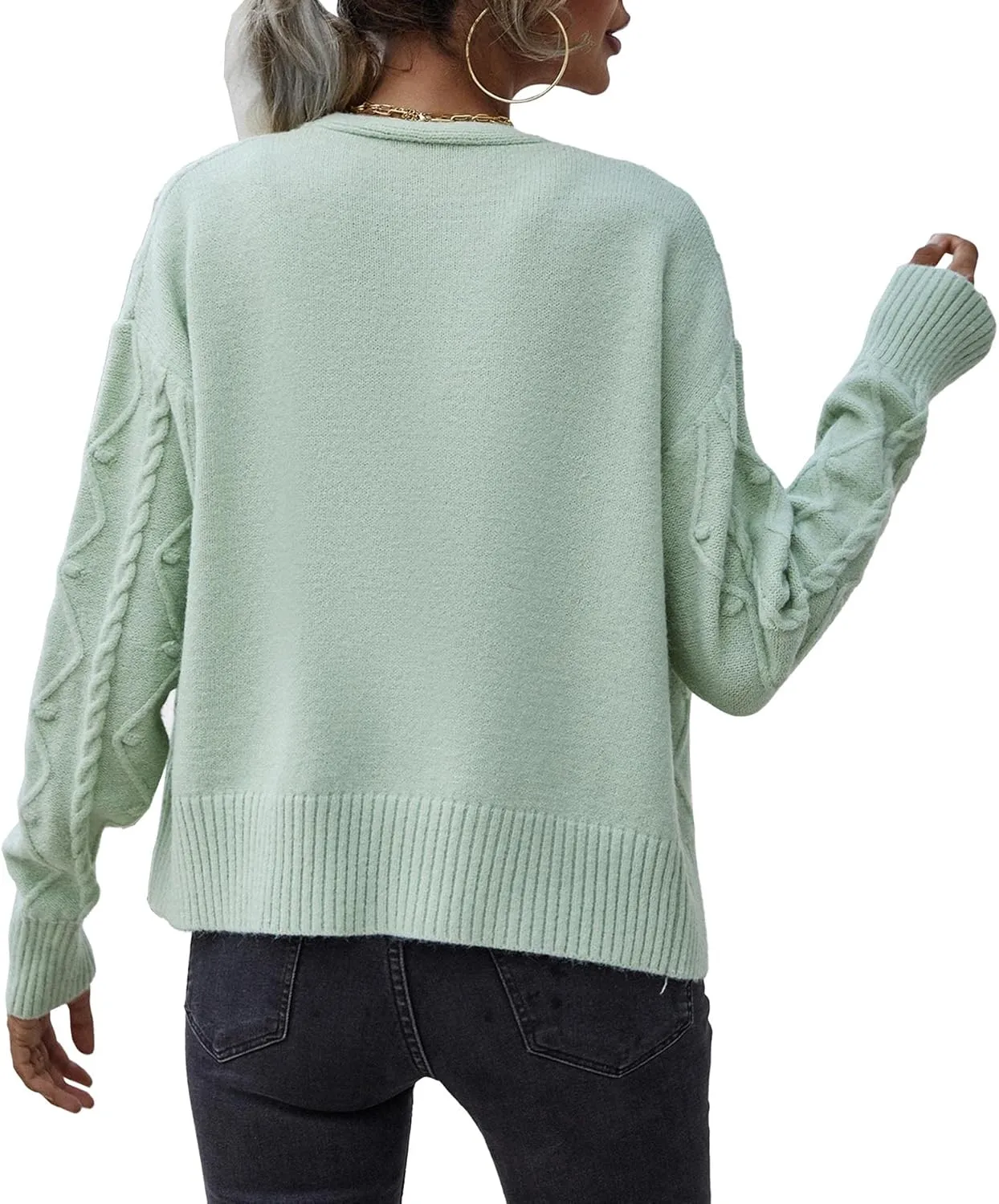 Sexyshine Women's Two Piece Outfits Cable Knitted Spaghetti Strap Crop Tank Top and Long Sleeve Cardigan Chic Sweaters Sets