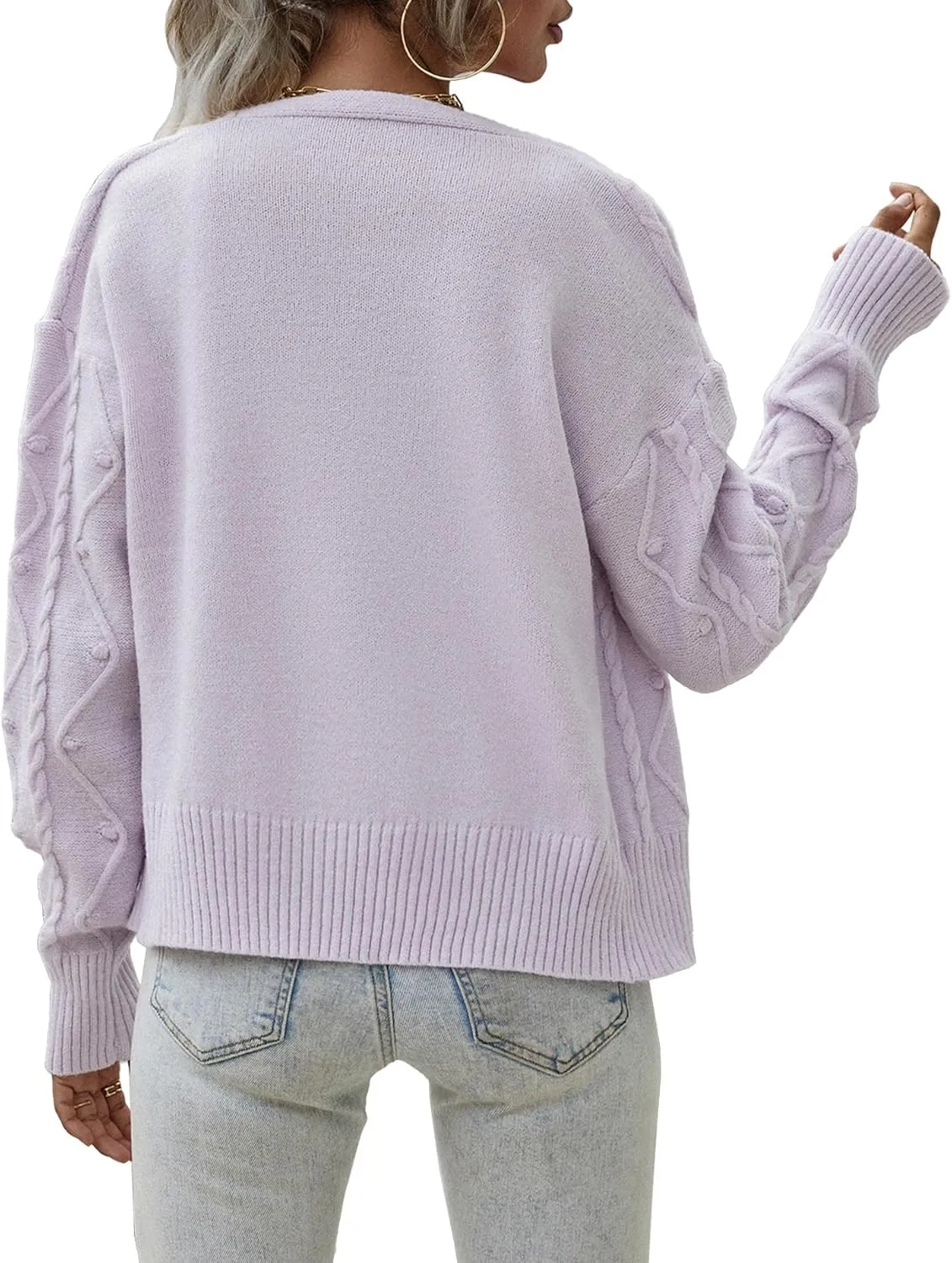 Sexyshine Women's Two Piece Outfits Cable Knitted Spaghetti Strap Crop Tank Top and Long Sleeve Cardigan Chic Sweaters Sets