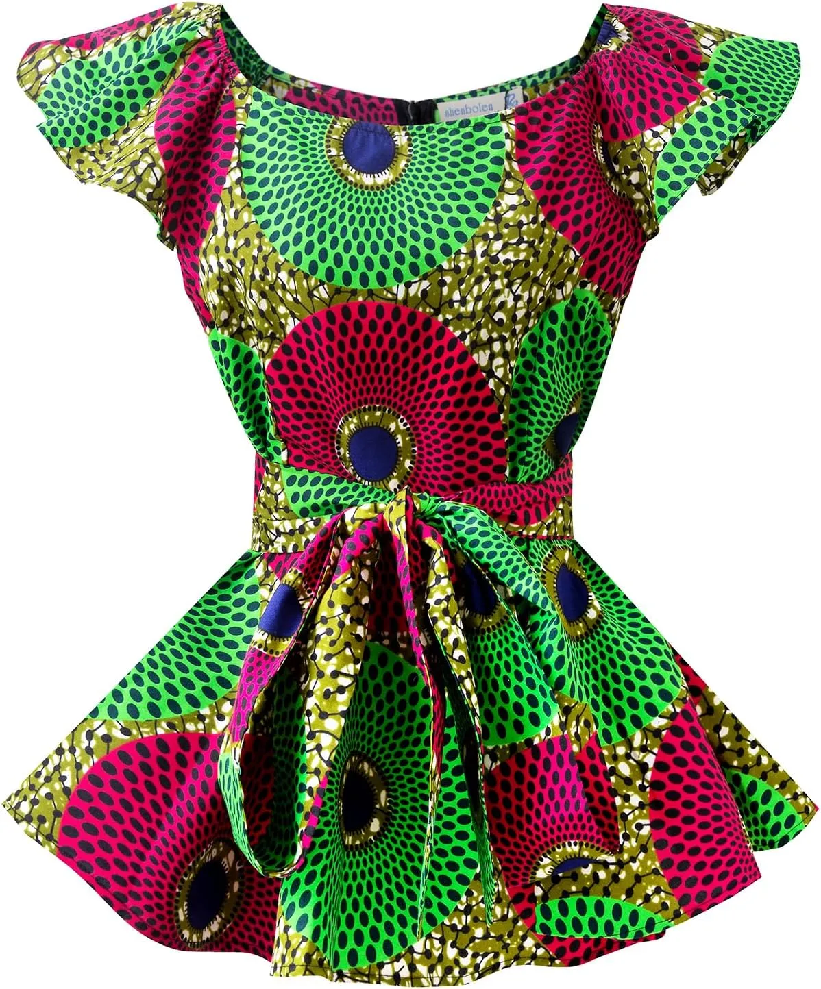 SHENBOLEN Womens Dashiki Tops Sleeveless Summer African Printed Slim Fit Shirts Blouse