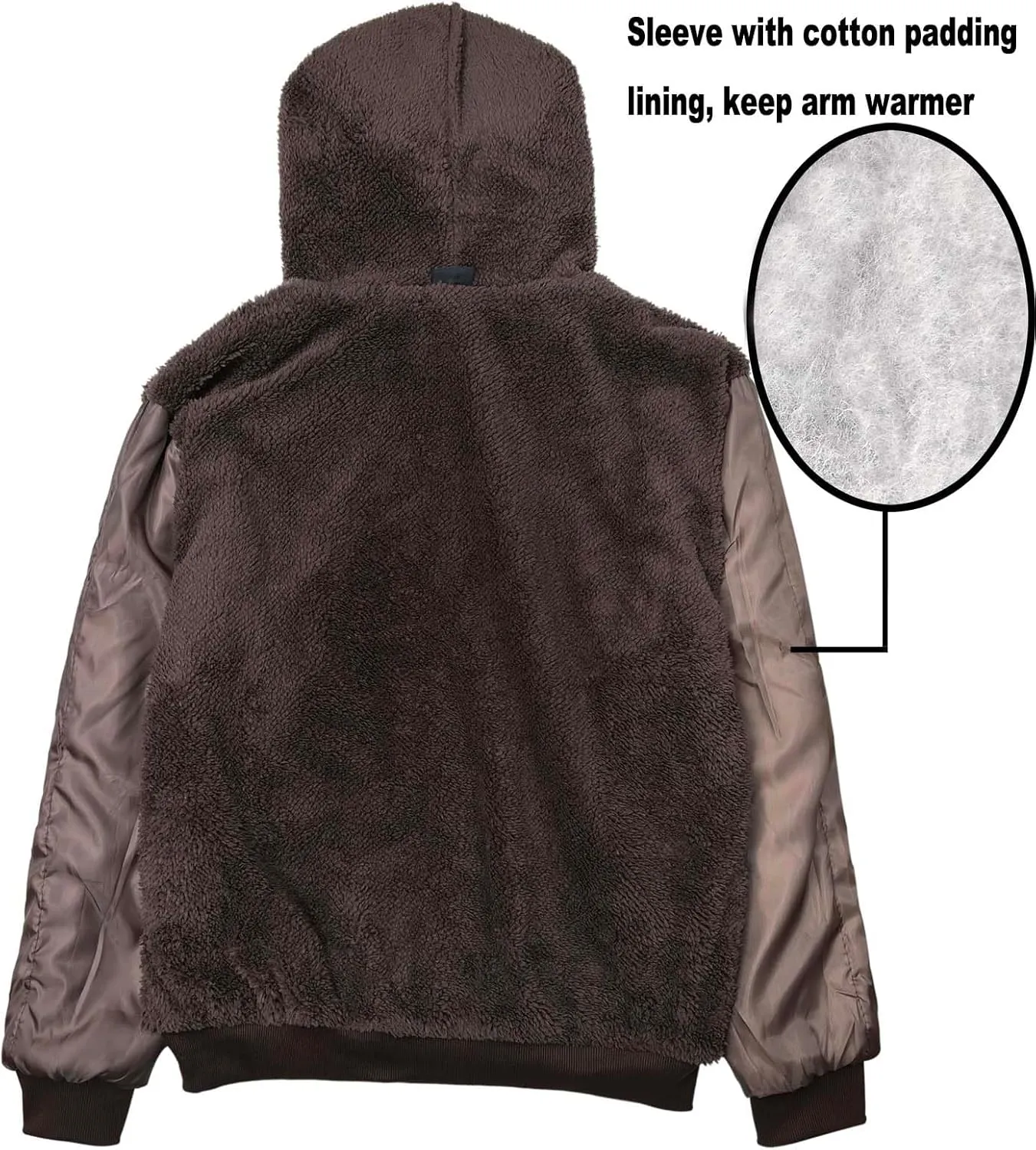 Sherpa Lined Hoodies for Men Heavyweight Full Zip Up Sweatshirt Thick Fleece Jackets Winter Warm Coats