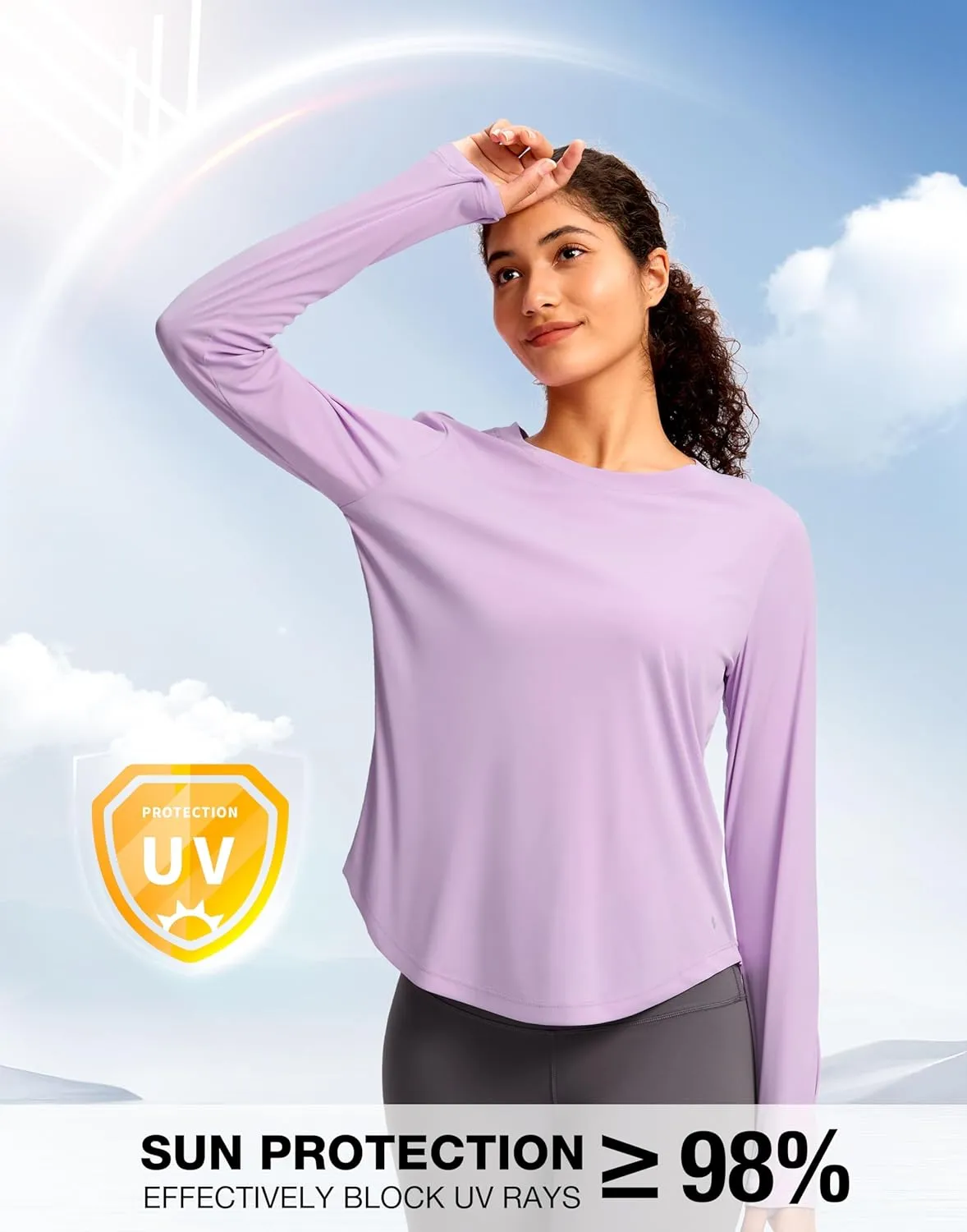 Soothfeel Women's UPF 50  Sun Shirts Long Sleeve SPF UV Protection Rash Guard Lightweight Quick Dry Hiking Workout Tops