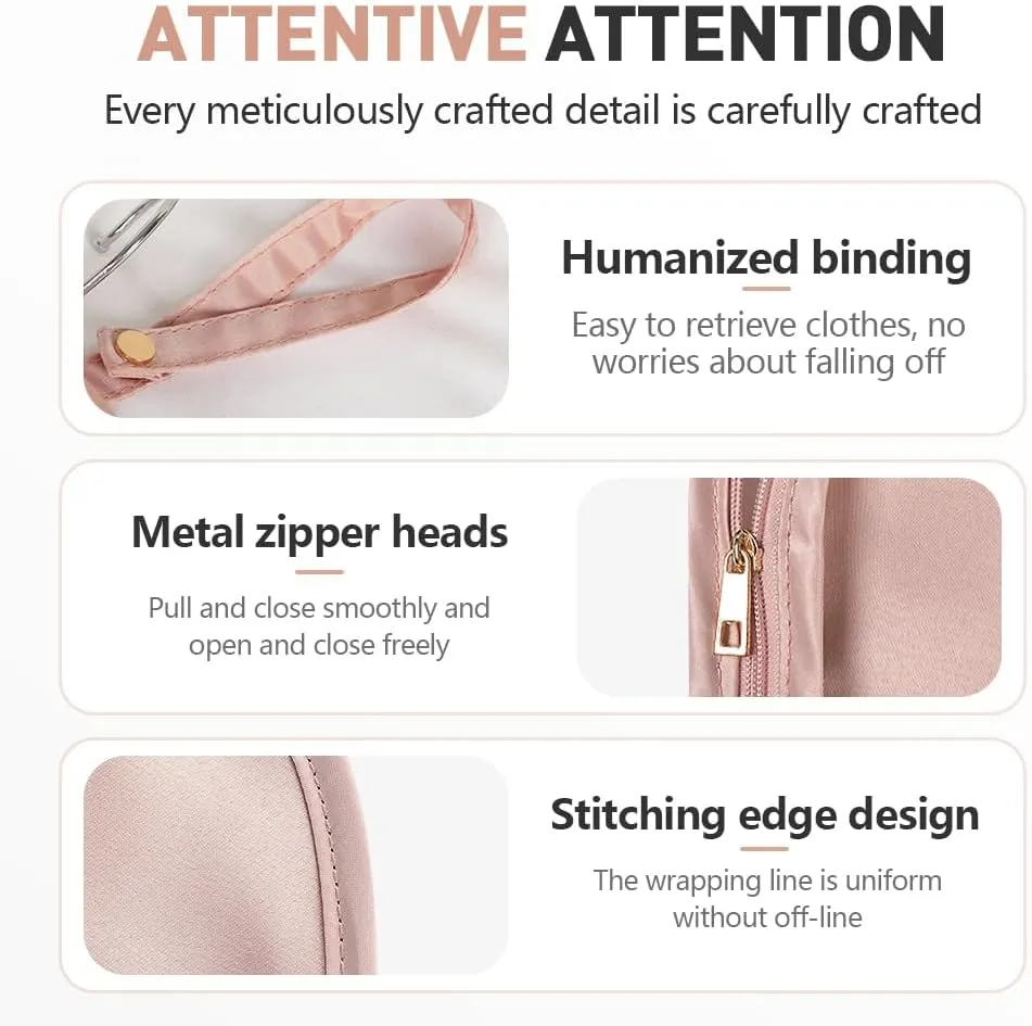 Space Saving Hanging Garment Bag with Self Compression Zipper, 2025 New Garment Bag for Hanging Clothes, Large-Capacity Down Coat storage Protector with Transparent Window (Pink, Medium)