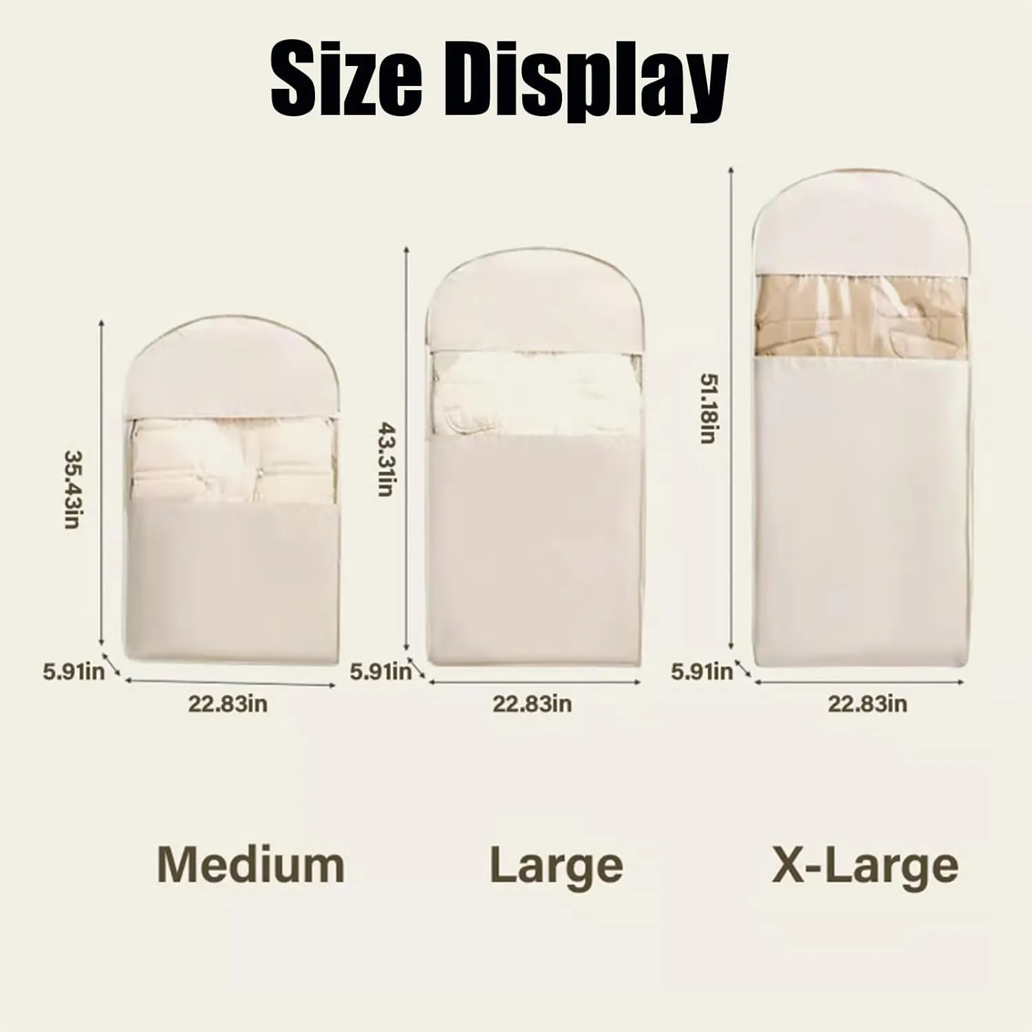 Space Saving Hanging Garment Bag with Self Compression Zipper, 2025 New Space Saver Closet Organizers for Closet Storage, Heavy Duty Garment Bag for Down Coat (Pink, M(35.43 * 22.83 * 5.91in))