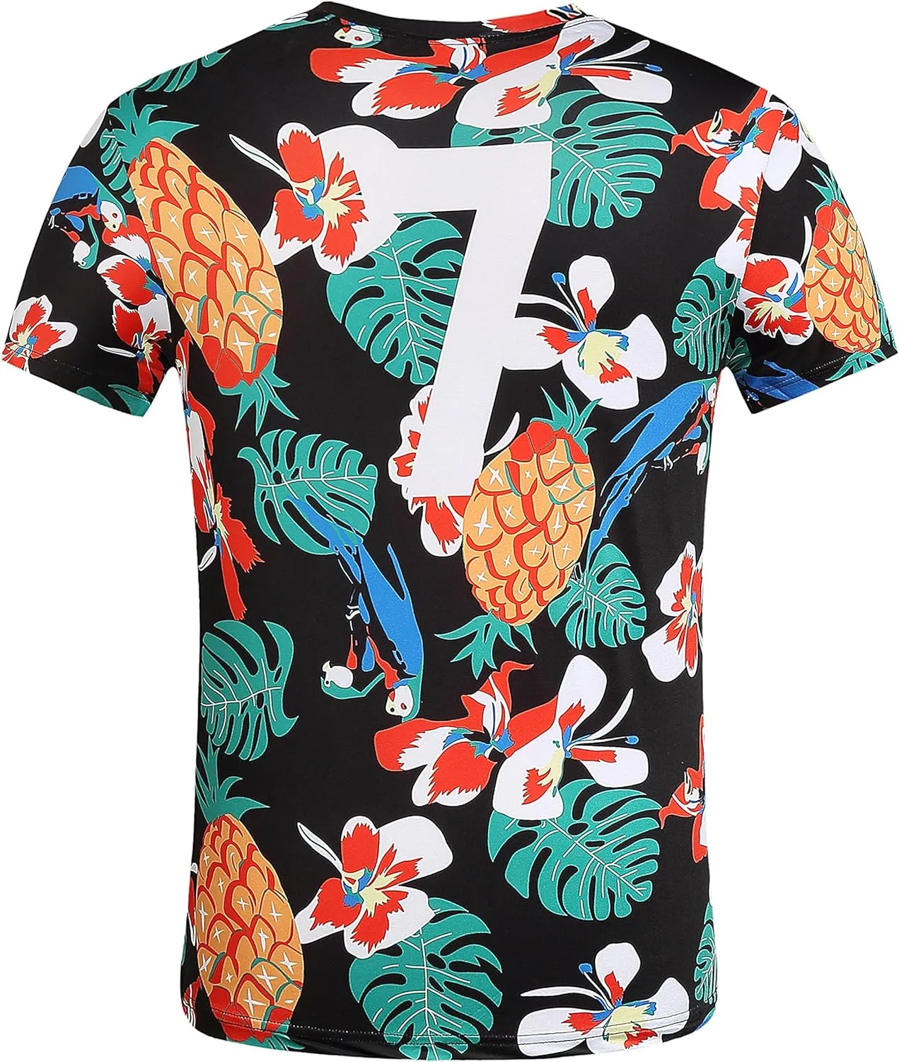 SSLR Mens Hawaiian Shirts Casual Print Short Sleeve T Shirt for Men