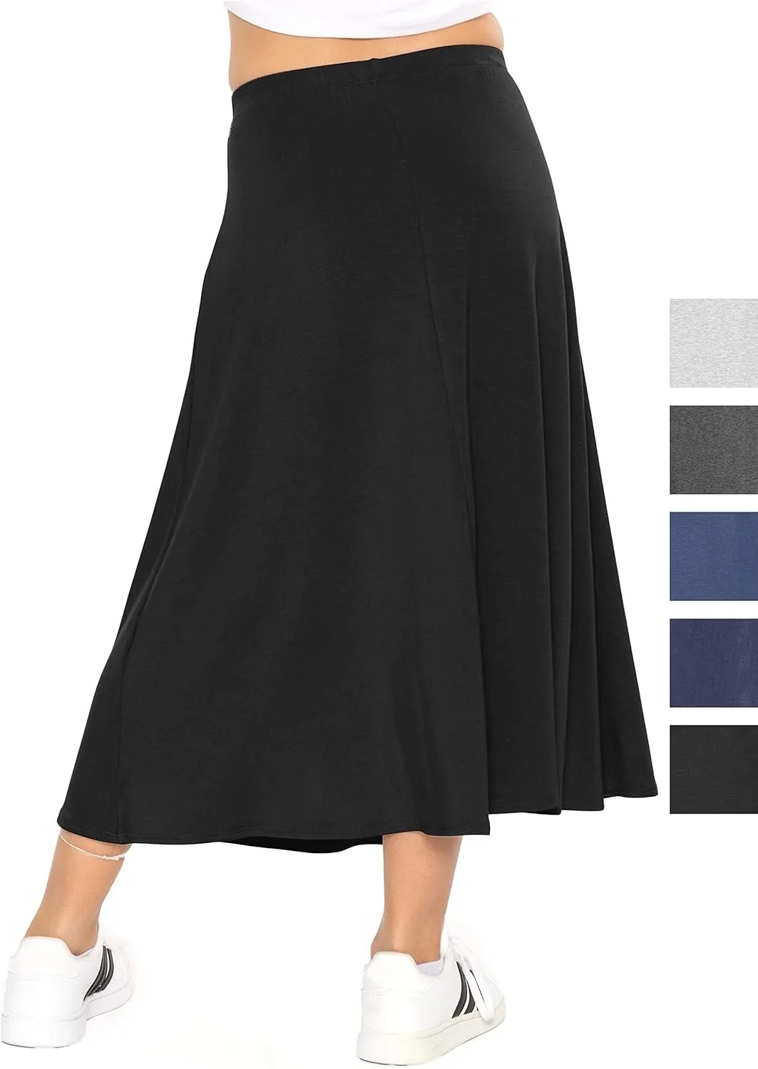 STRETCH IS COMFORT Youth Girls Flowy A-Line Skirt Knee Length and Ankle Length | Kids | Sizes 4-16