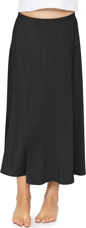 STRETCH IS COMFORT Youth Girls Flowy A-Line Skirt Knee Length and Ankle Length | Kids | Sizes 4-16