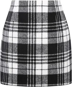 Sweater Dress for Women 2025 Mini Plaid Skirts for Women High Waisted Fall Winter Warm Pencil Short Stretchy Skirt