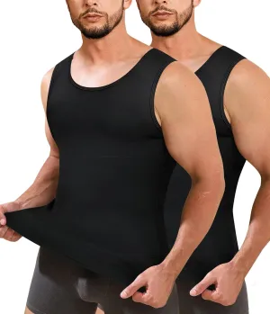 TAILONG Compression Shirts for Men Slimming Body Shaper Vest Tank Top Undershirt Tummy Control Shapewear