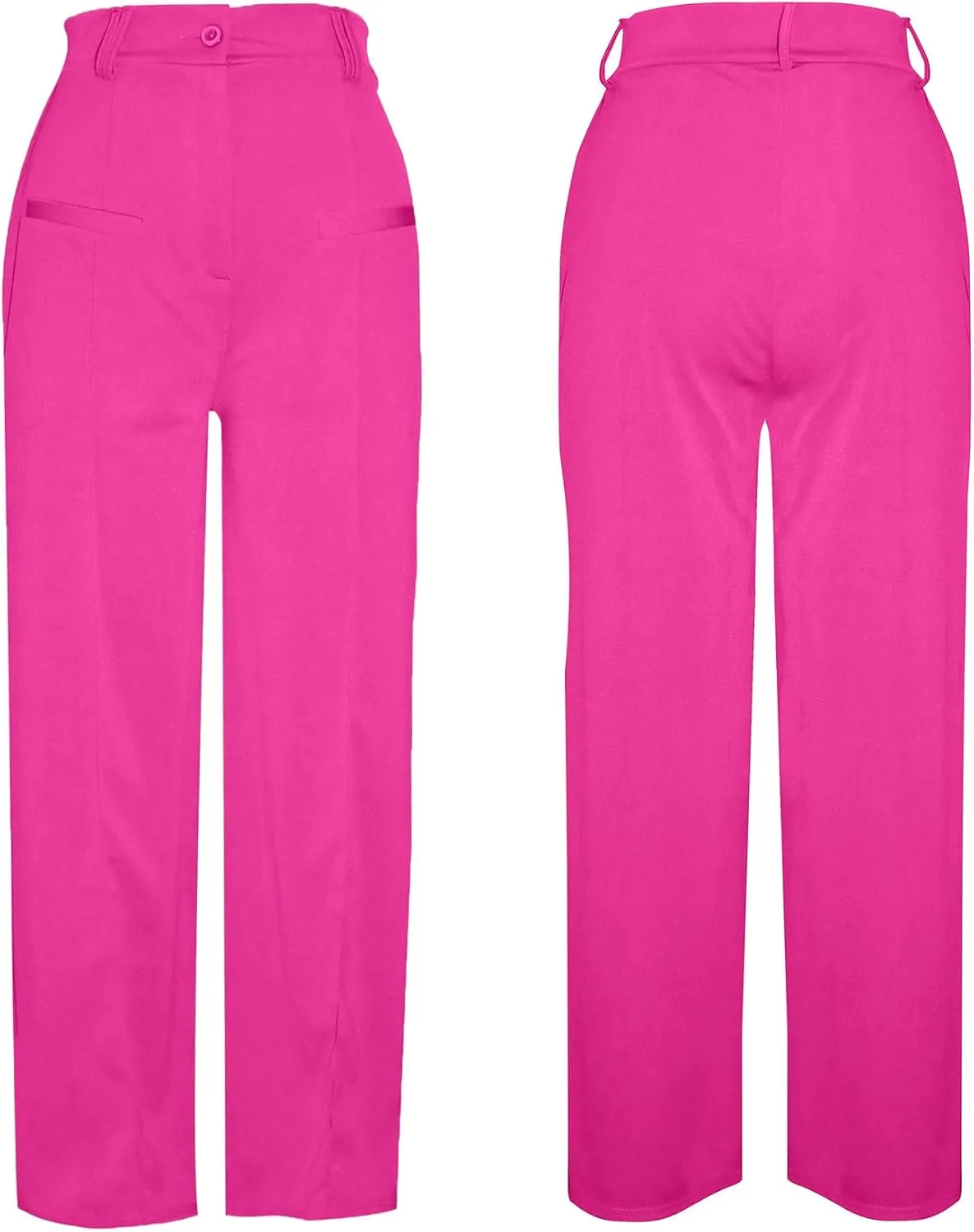 Tbahhir Women High Waisted Work Pants Wide Leg Dress Pants Straight Trousers Casual Business Slacks with Pockets
