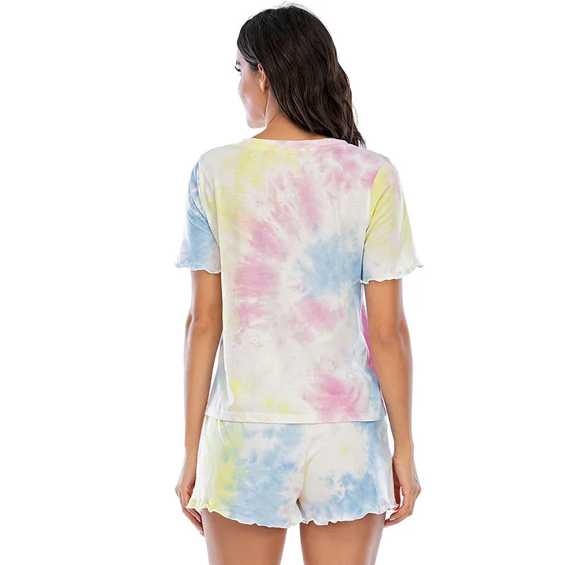Tie Dye Pajamas Suits Homewear Wholesale Loungewear