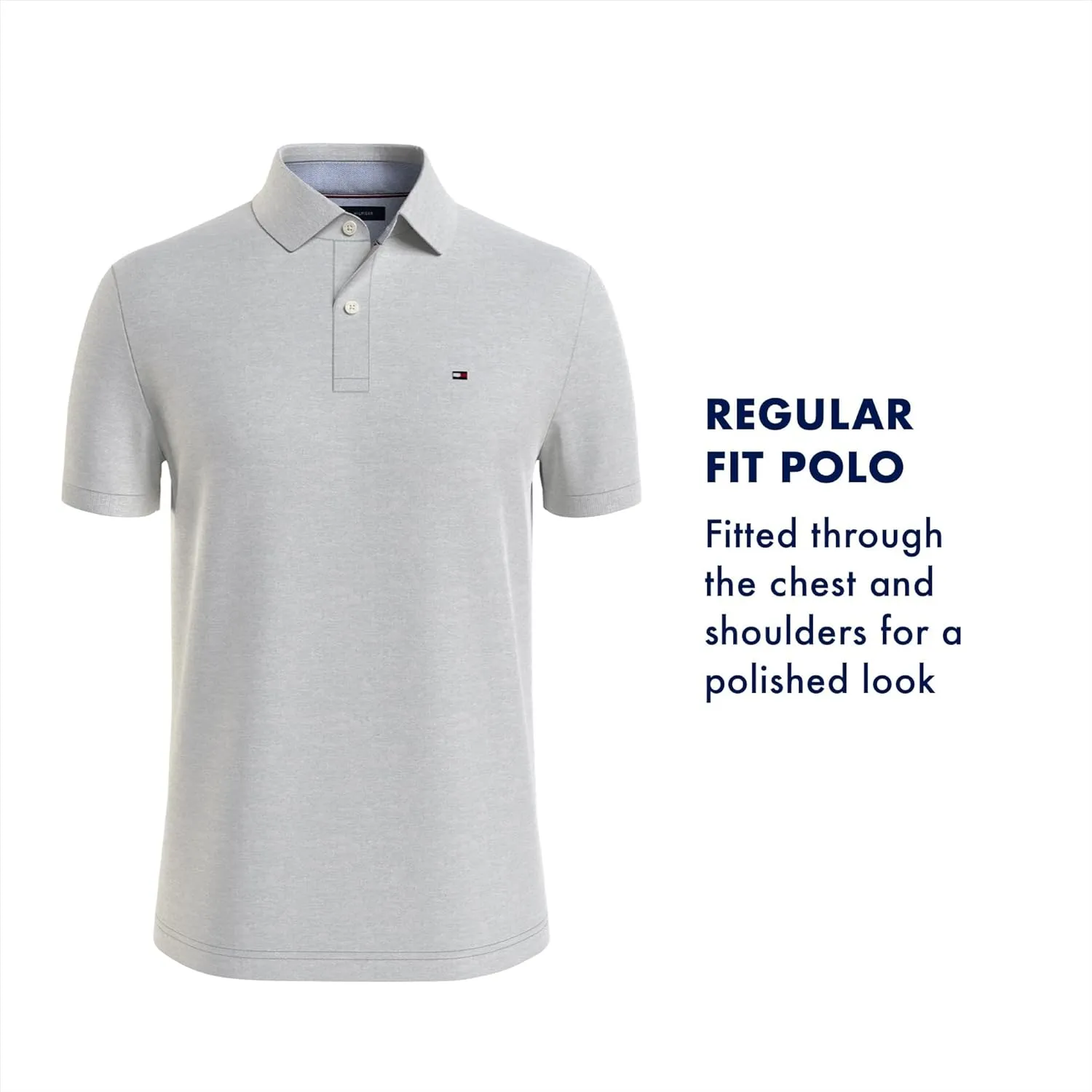Tommy Hilfiger Men's Short Sleeve Cotton Pique Flag Polo in Regular Fit