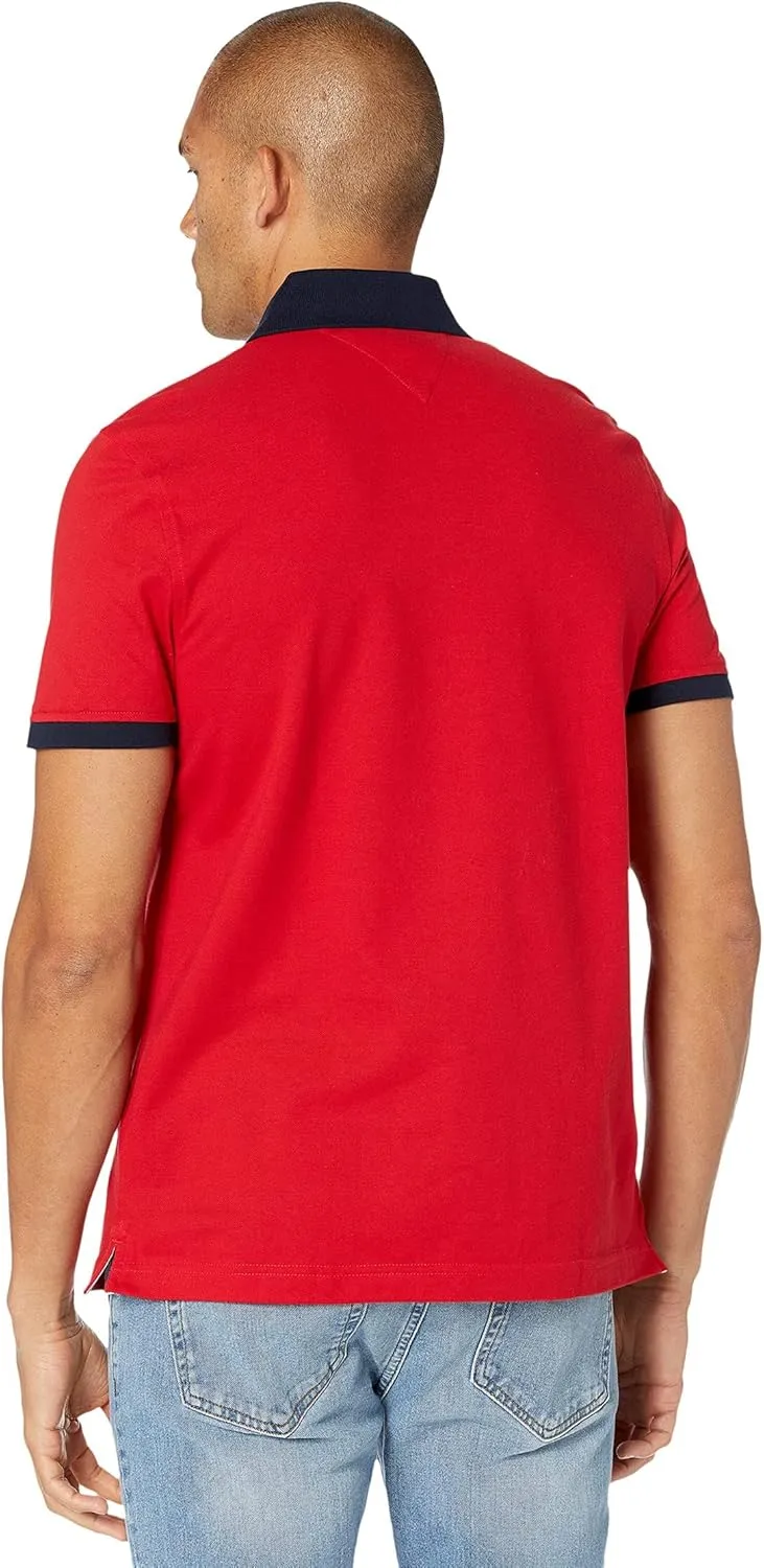 Tommy Hilfiger Men's Short Sleeve Cotton Pique Flag Polo in Regular Fit