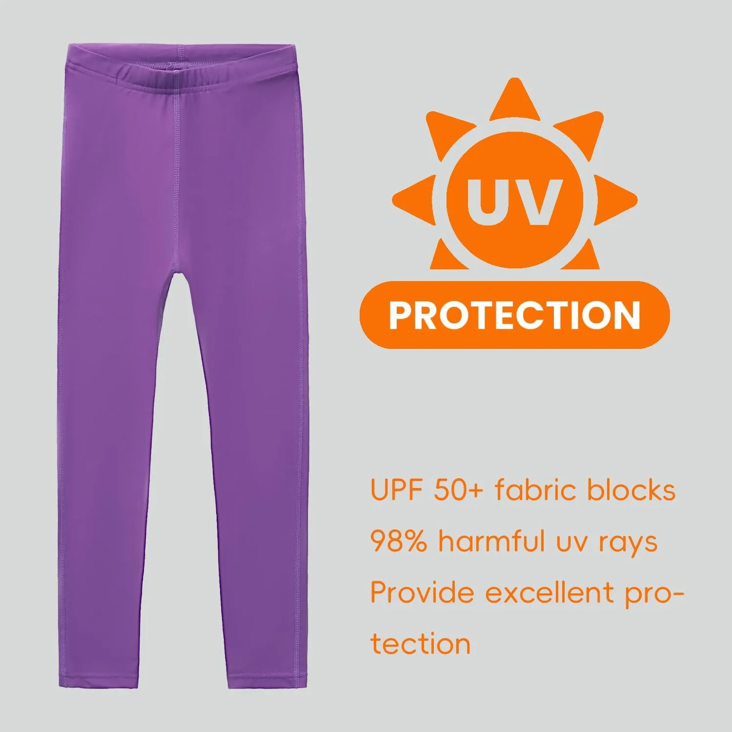 UPF 50  Kids Swim Pants, Girls Boys Swimming Leggings UV Protection Long Elastic Beach Surfing