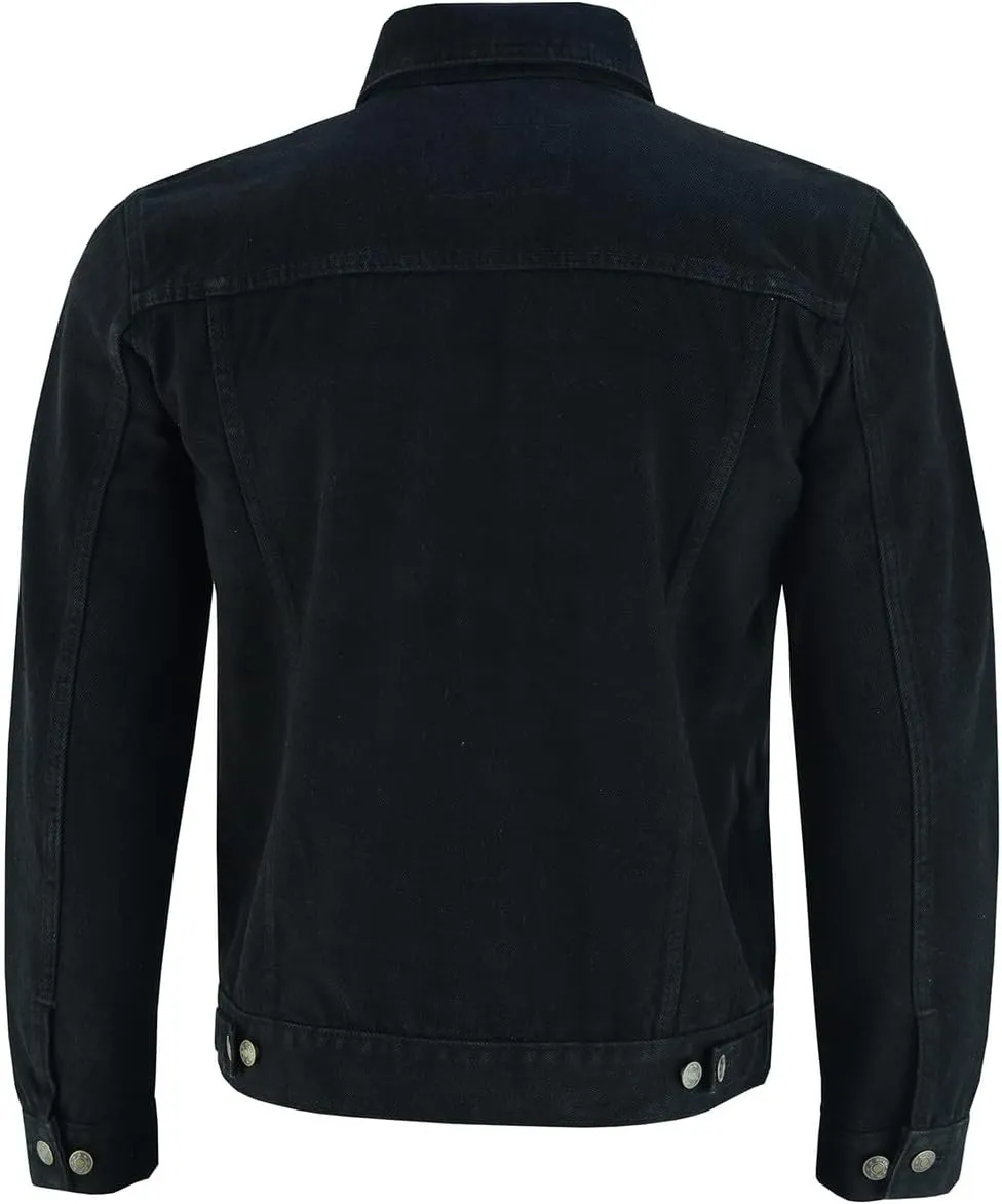 Vance Men's Heavy Duty Trucker Denim Button Front Motorcycle Jacket