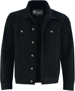 Vance Men's Heavy Duty Trucker Denim Button Front Motorcycle Jacket