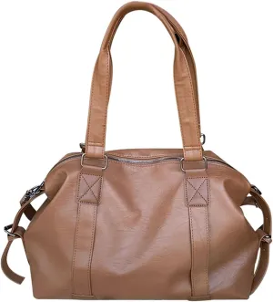 Vegan Leather Tote Bag for Women | Stylish Soft Leather Hobo Purse with Multi Pockets - Perfect Crossbody Handbag (Black)(D-brown)