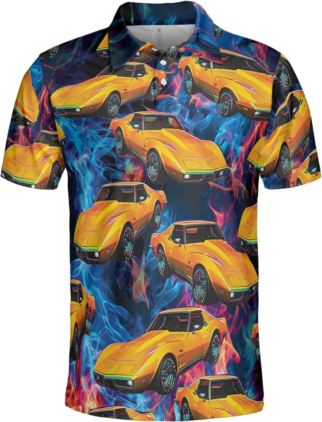 Vehicle Polo Shirts for Men - Car Racing Men's Regular Fit Quick Dry Golf Polo Shirt Series 12