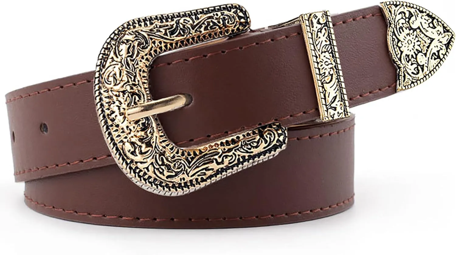 Western Belt for Women Men Cowboys Cowgirls Carving Buckles Belts for Jeans Pants