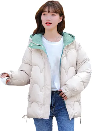 Winter Jacket Women Parkas Thick Outerwear Solid Hooded Winter Women Coat Short Female Slim Cotton Padded Tops