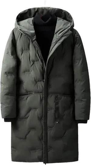 Winter Long Down Jackets Coats Hooded Thick Warm Parka Male Outdoor Cotton Padded Parka