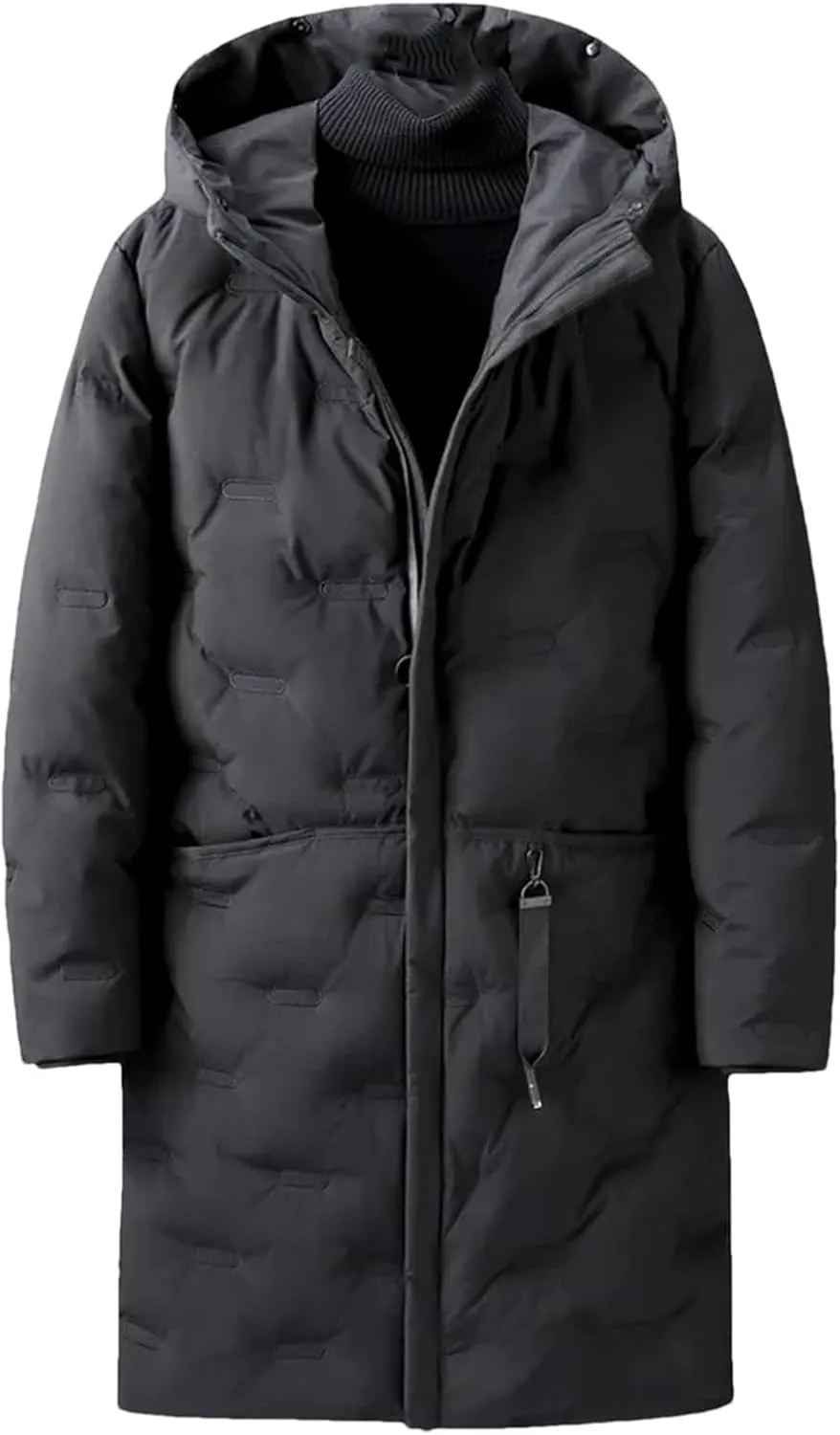 Winter Long Down Jackets Coats Hooded Thick Warm Parka Male Outdoor Cotton Padded Parka