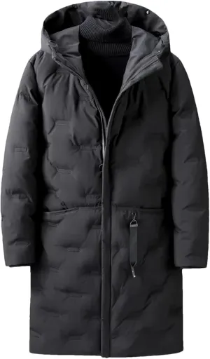 Winter Long Down Jackets Coats Hooded Thick Warm Parka Male Outdoor Cotton Padded Parka