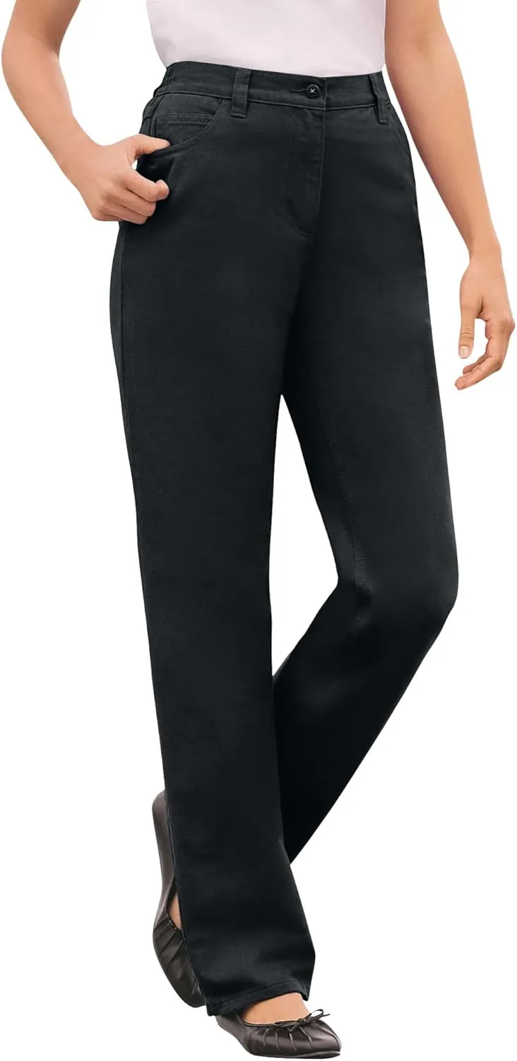 Woman Within Plus Size Perfect Cotton Back Elastic Denim Jean