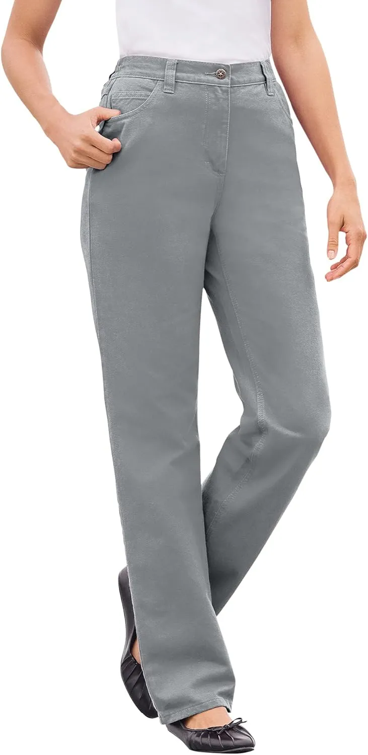 Woman Within Plus Size Perfect Cotton Back Elastic Denim Jean