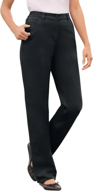 Woman Within Plus Size Perfect Cotton Back Elastic Denim Jean
