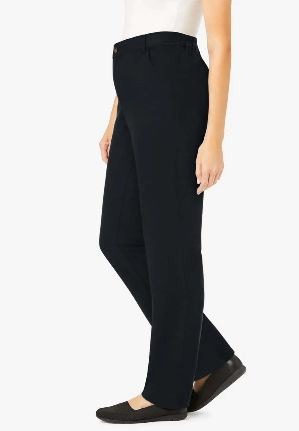 Woman Within Plus Size Perfect Cotton Back Elastic Denim Jean