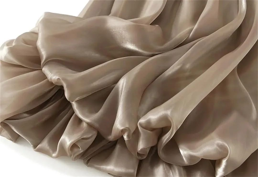 Women A-Line Midi Long Skirt Tulle Party Elastic Waist Skirts A-Line Mid-Calf Skirt