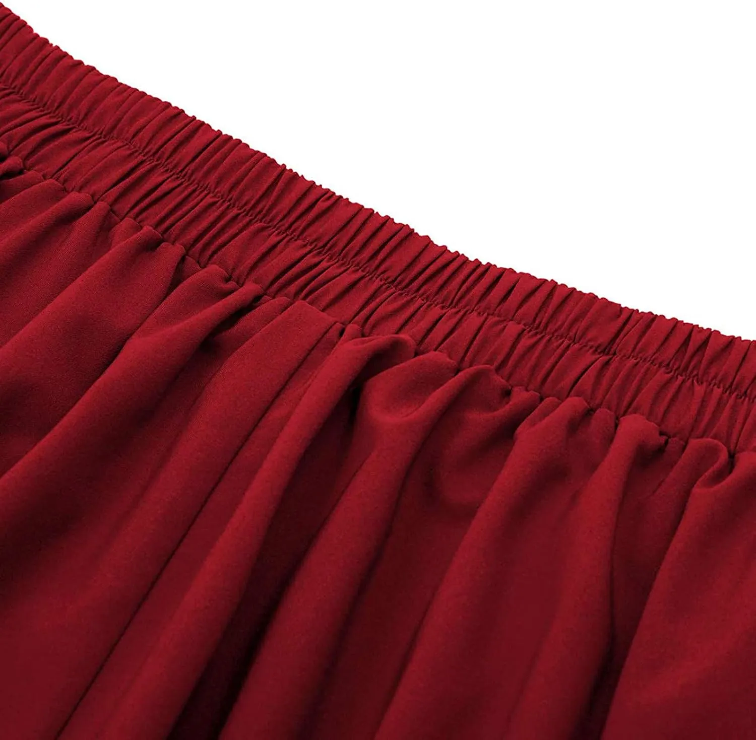 Women Casual Midi Skirt with Pockets Vintage Button Elastic High Waisted Pleated A-Line Skirts Trendy Skirts for Women