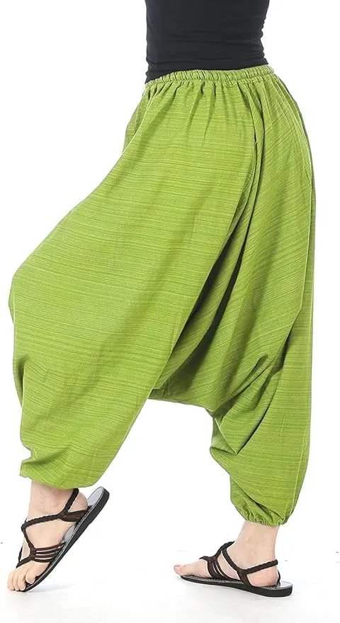 Women Men Cotton Stripe Aladdin Loose Baggy Boho Hippie Harem Pants
