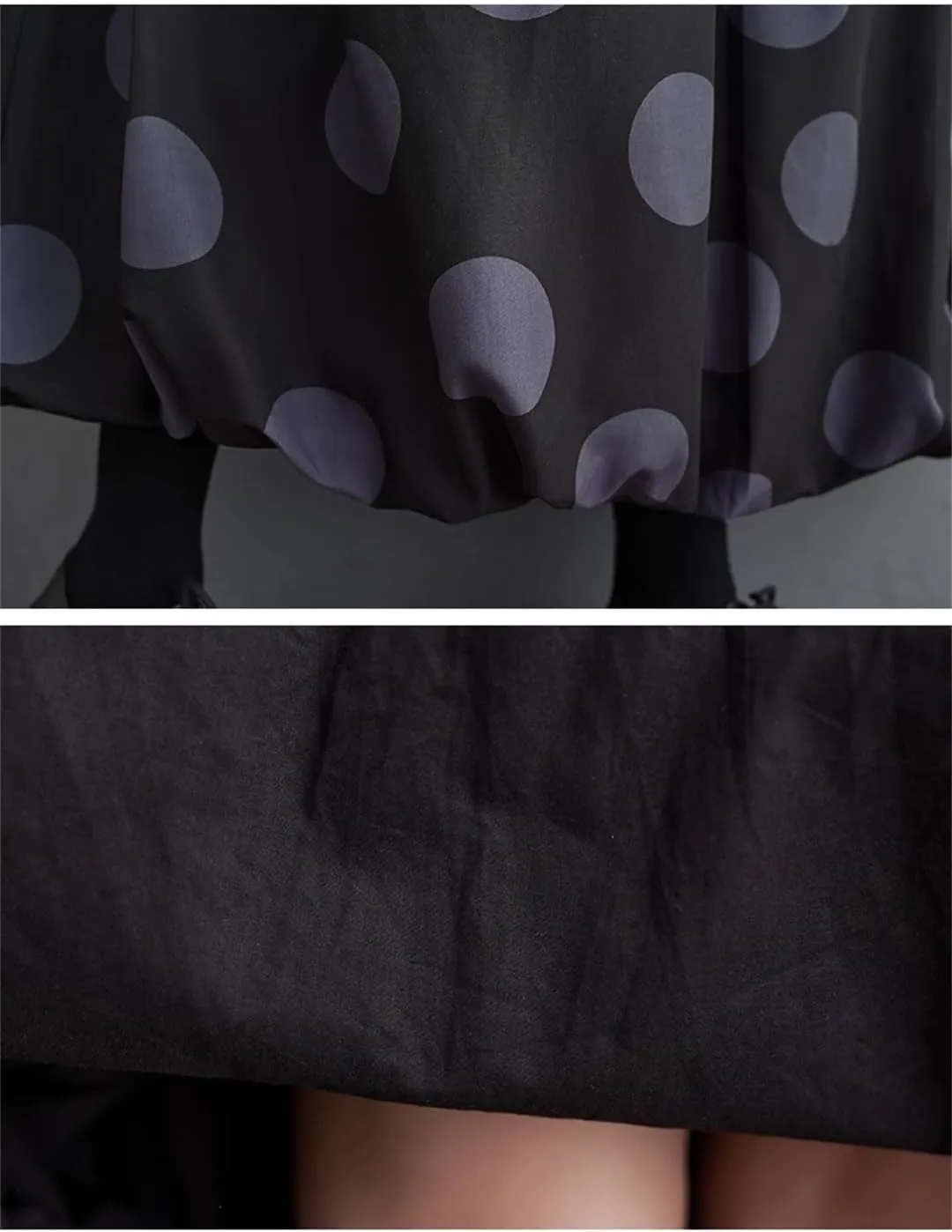 Women Oversized Midi Skirt Polka Dot Print Pleated Skirts High Waist Loose Casual Skirt