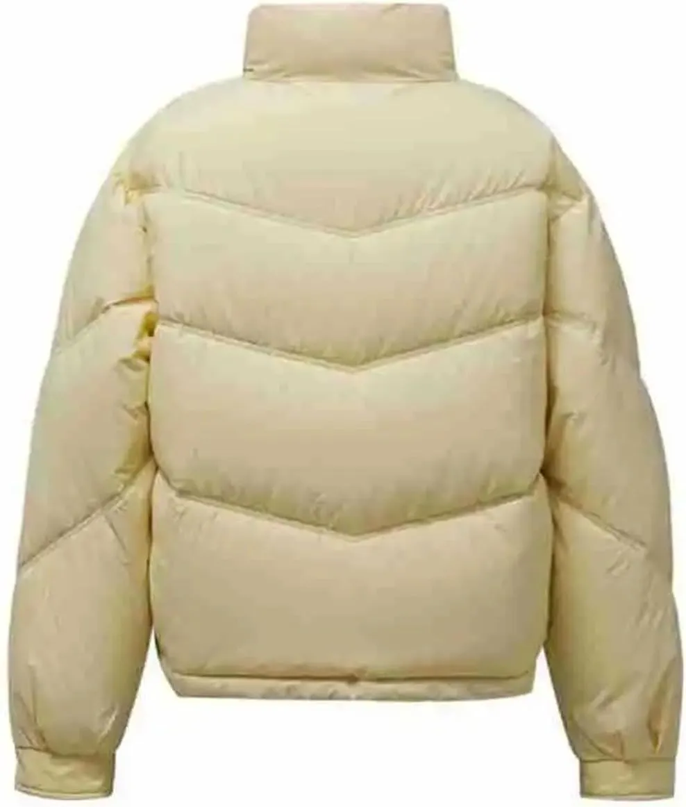 Women 'S Patchwork Button Short Parka Coat Vintage High Collar Pockets Cotton-Padded Jacket