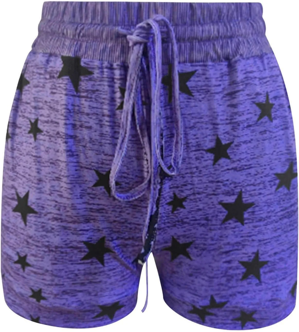 Womens Beach Sport Short Summer Trendy Elastic Slim Drawstring Star Print Short Pants Sport Casual Yoga Short Trouser