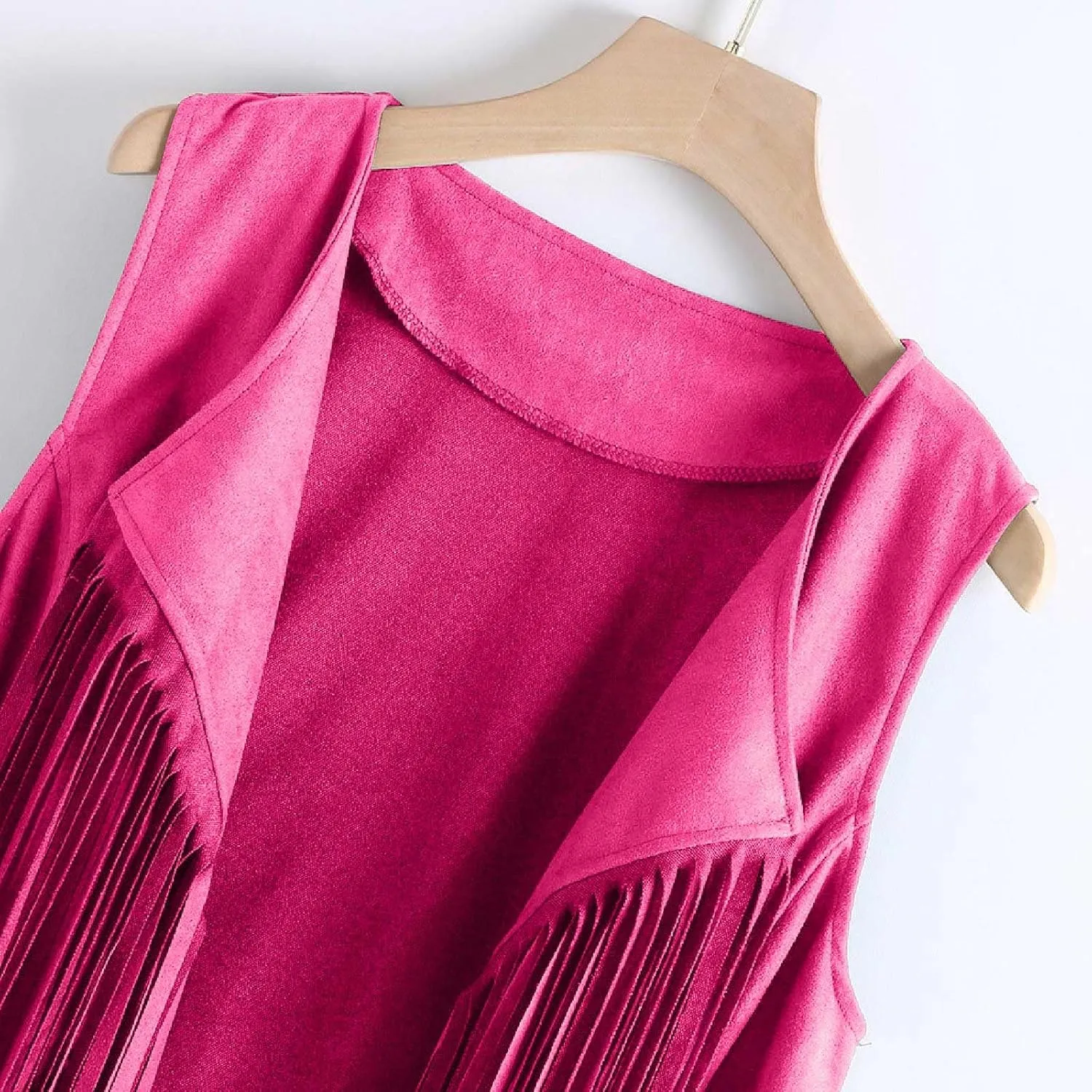 Womens Concert Outfits Fringe Vest Faux Suede Tassels Open Front Sleeveless Jacket 70s Cowgirls Western Hippie Clothes