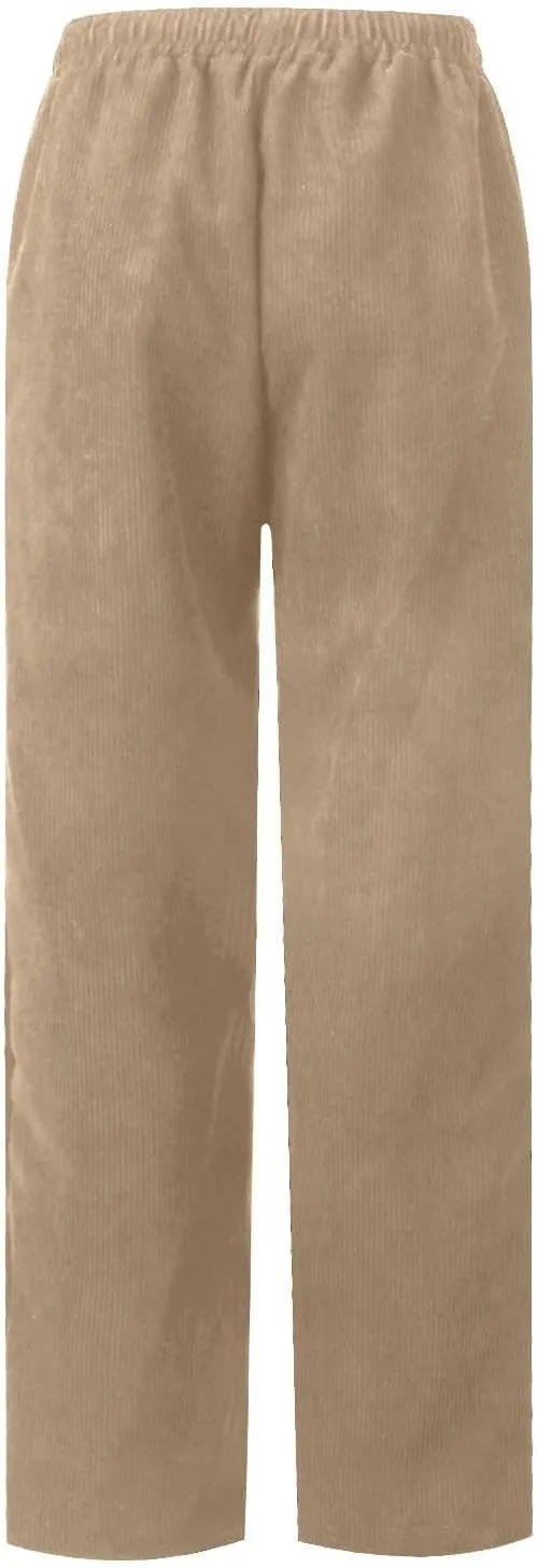 Womens Corduroy Cuffed Pants 2025 Trendy High Waisted Straight Leg Drawstring Trousers Work Office Dress Casual Pants
