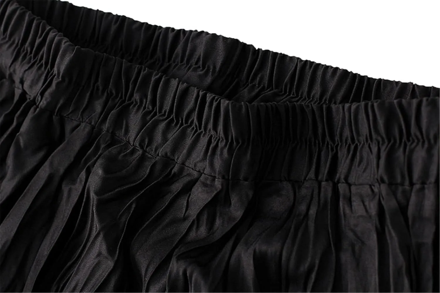 Women's Elastic Waist Midi Skirt Ruffles Pleated Fairy Grunge Skirt Y2k Skirts