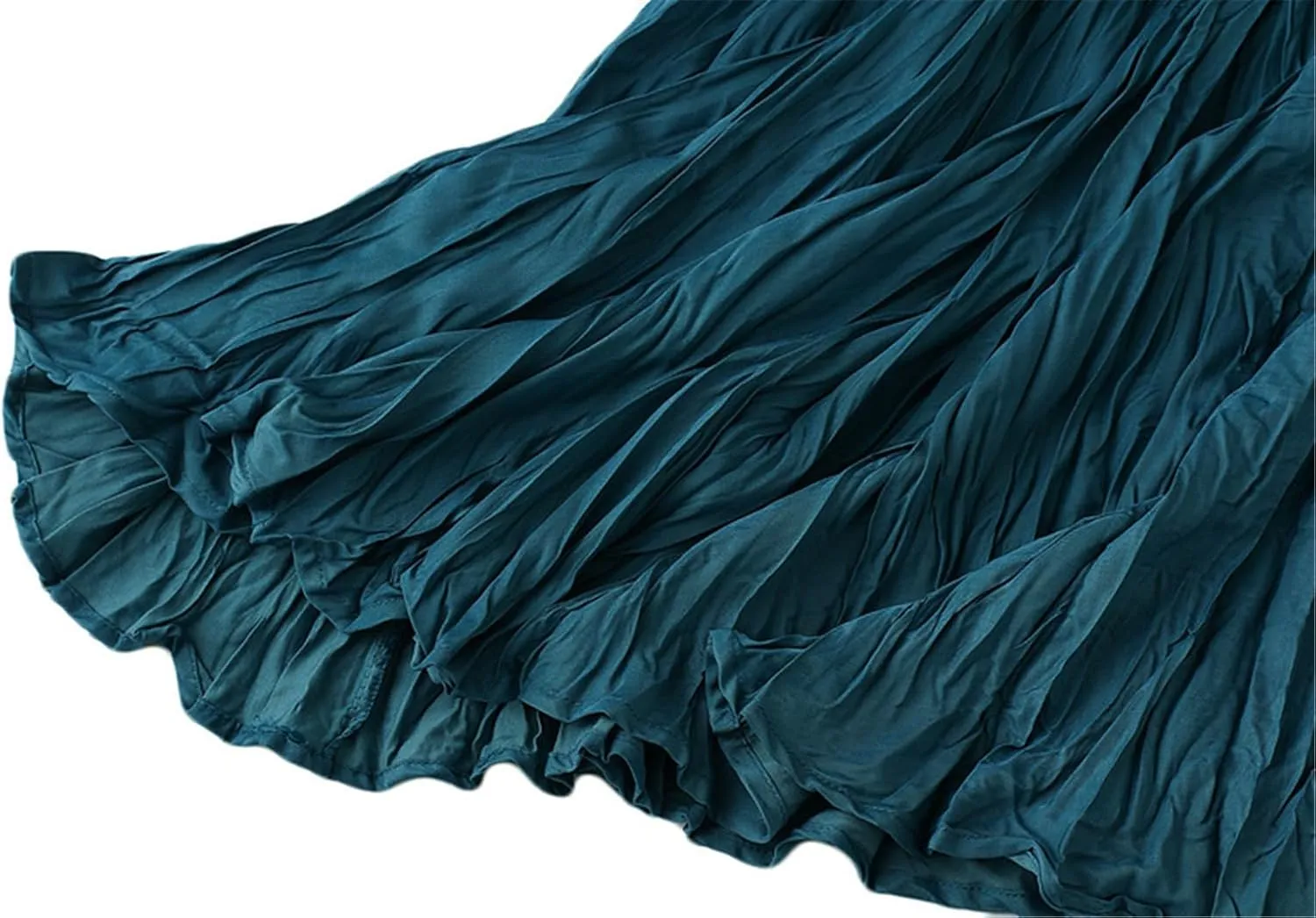 Women's Elastic Waist Midi Skirt Ruffles Pleated Fairy Grunge Skirt Y2k Skirts