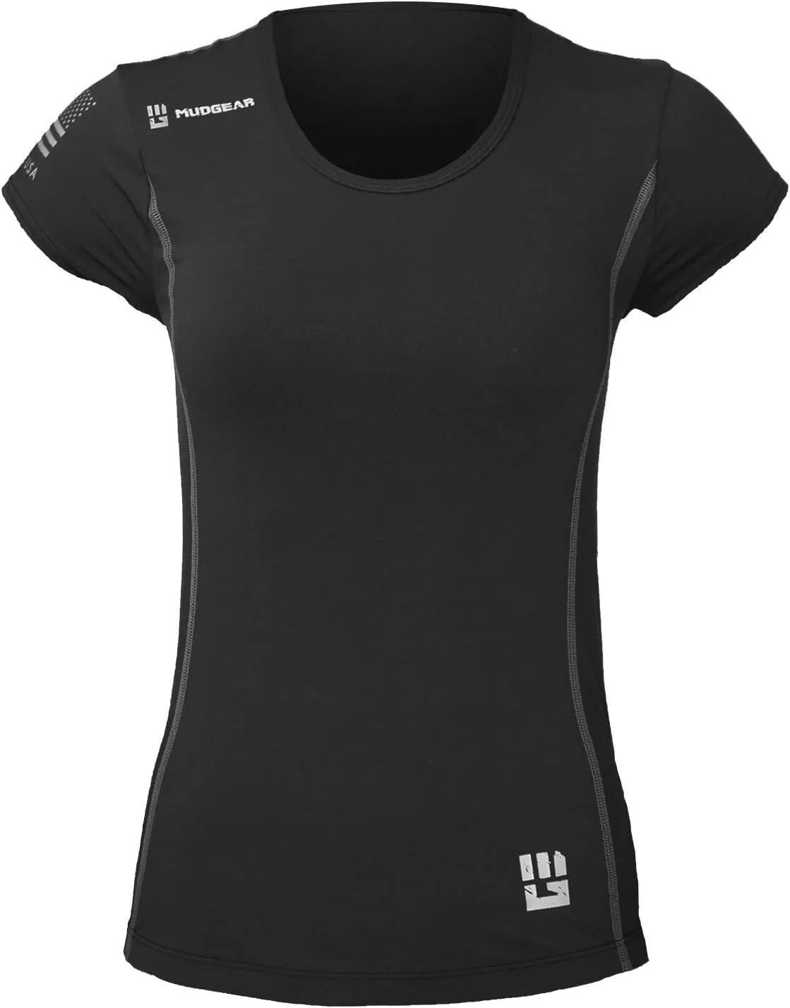 Women's Fitted Performance Race Shirt Short Sleeve for Active Sport, Yoga, Running, Fitness, Workout, Gym