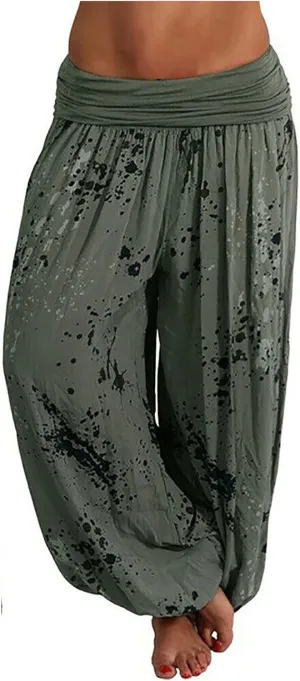 Women's Harem Pants High Waist Yoga Boho Trousers with Pockets Hippie Boho Beach Baggy Summer Baggy Joggers Plus Size