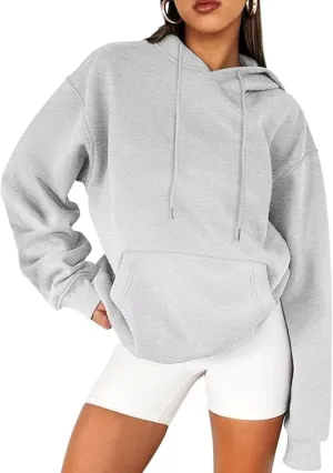 Womens Hoodies Oversized Sweatshirts Pullover Fleece Sweaters Long Sleeve With Pockets Winter Fall Outfits Y2k Clothes
